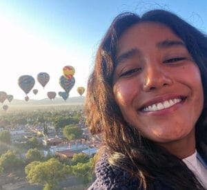 me in teotihuacan hot air balloon ride
